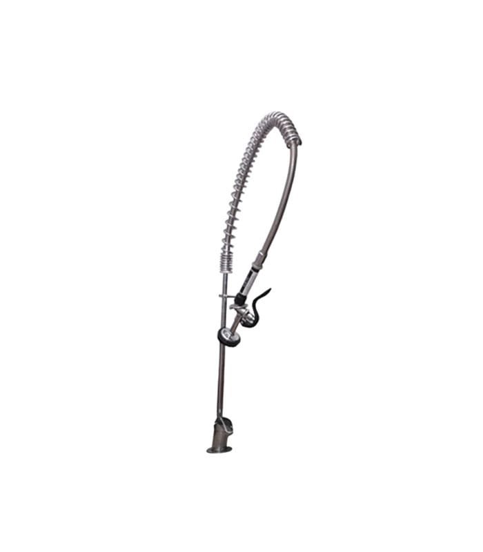 T&S Brass Pre-Rinse Unit: Single Hole Deck Mount, 5SV-H Spray Valve, 44" Flex SS Hose, 24" Riser, EX-1DP00-H