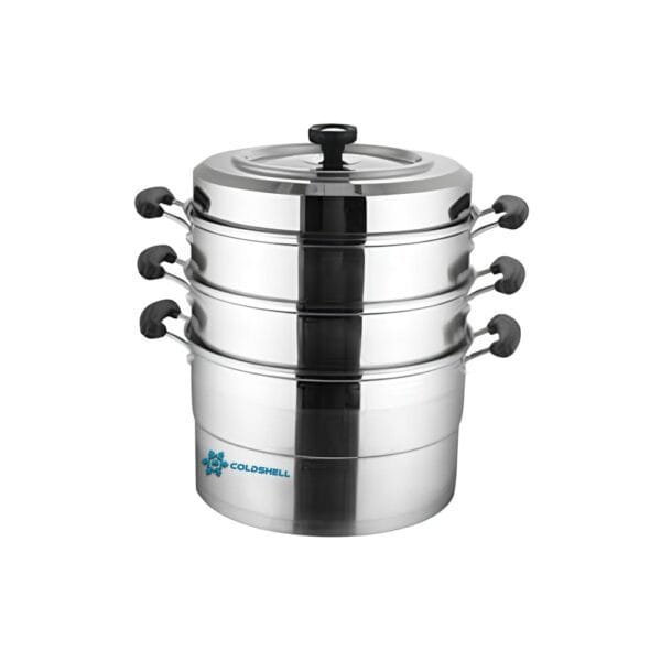 Coldshell 3 Tier Momo Steamer, Size 34cm