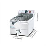 Coldshell Single Electric Fryer 10 Ltr With Tap Dimention