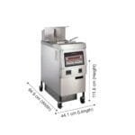 Henny Penny Gas Open Fryer - Computron 1000. Programmable. Melt Mode, Idle Mode. Two 4-character Led Display Per Control. With Filtration - Single Vat. 2 X Half Basket, OFG 321 Single Vat